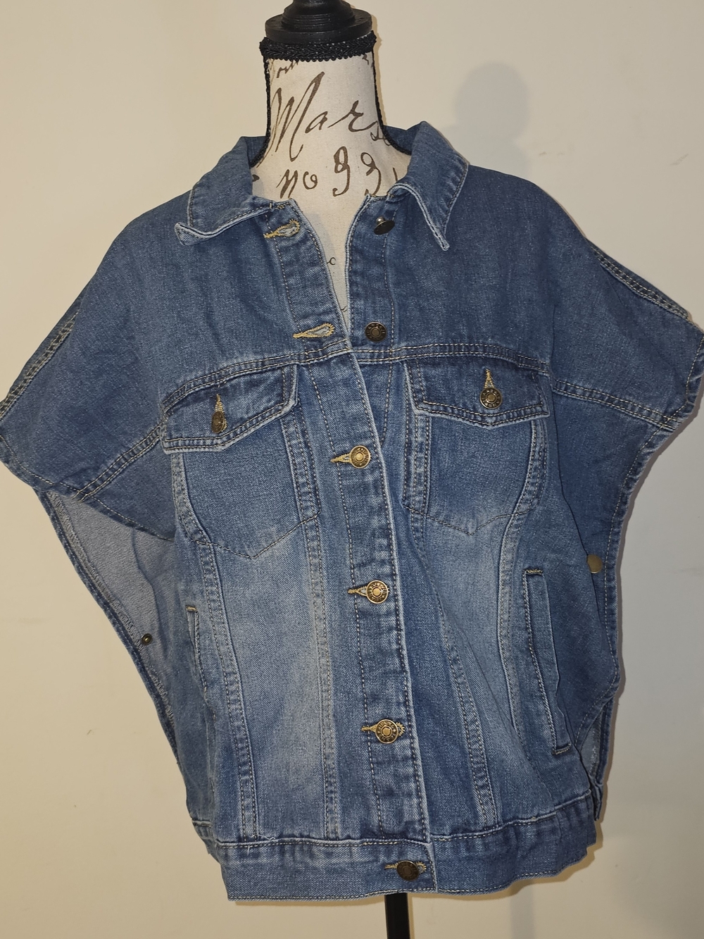 Classic Blue Denim Vest Jacket - Women’s Boxy Jean Jacket